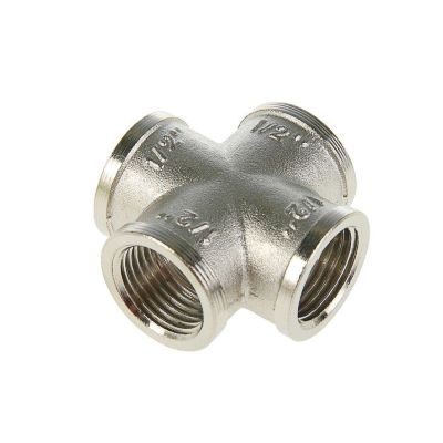 Крестовина 3/4" латунная никел.  РТП (50/10)